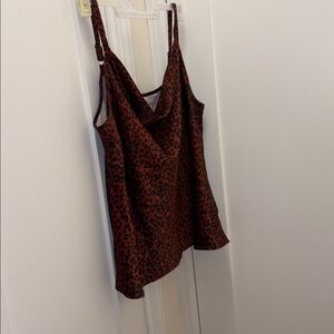 Ava & Viv Red and Black Animal Print Camisole